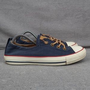 Converse All Star Womens 9 Blue Scrunch Slip On Casual Lace Up Sneaker Shoes